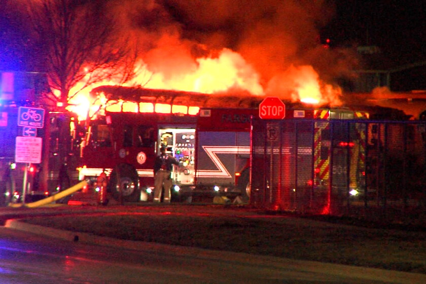 Fire In Bus Firefighters battle second school bus fire in as many days in Fargo ...