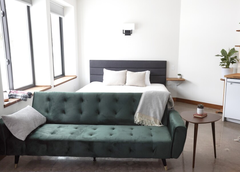 View of a studio apartment.
