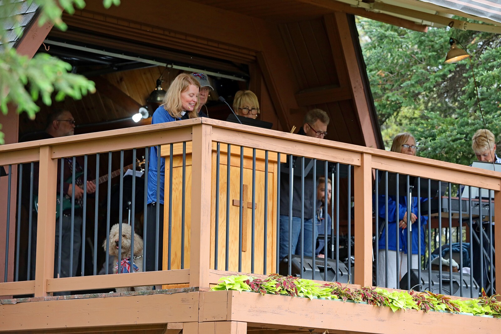 Memorial Day weekend service at Crosslake Lutheran Church's outdoor worship.