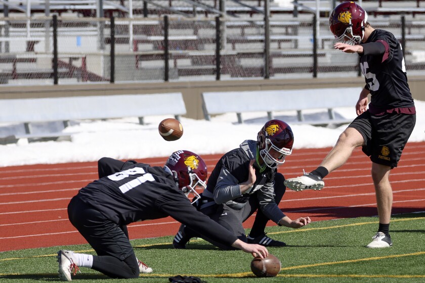 UMD football spring practice.