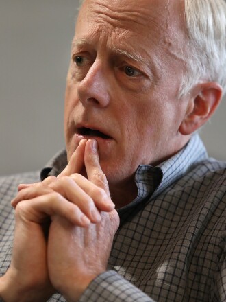 New Minnesota Duluth Chancellor David McMillian answers questions during an interview
