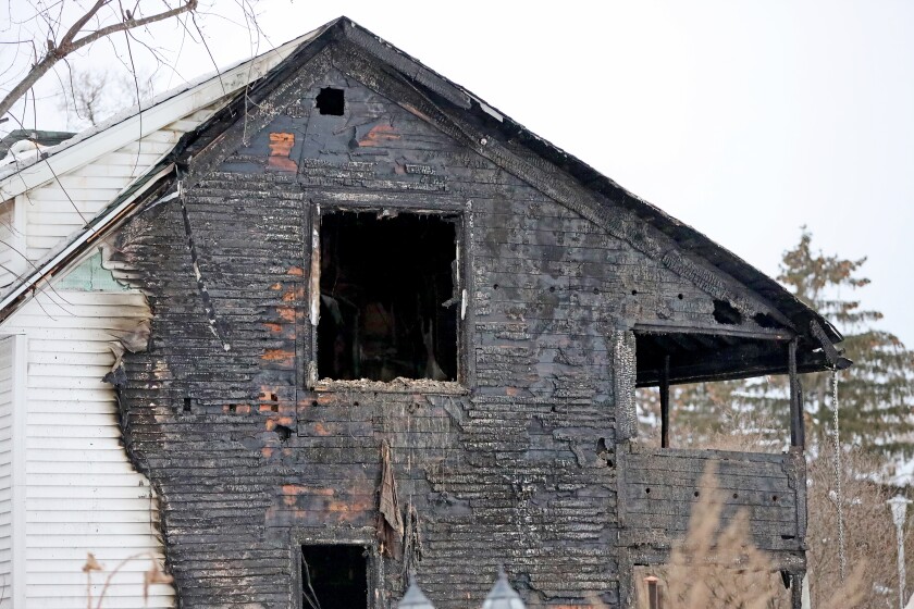 Aftermath of a house fire on Pine Street in Brainerd.
