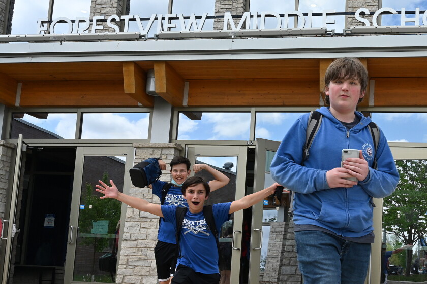 Masks off for the last day at Forestview Middle School Students, staff