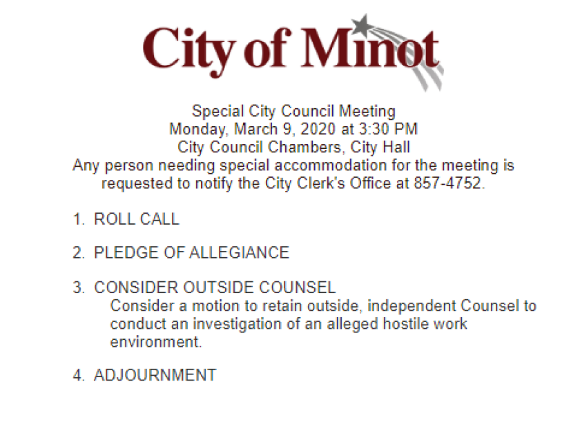 EMBED: City of Minot Agenda Item