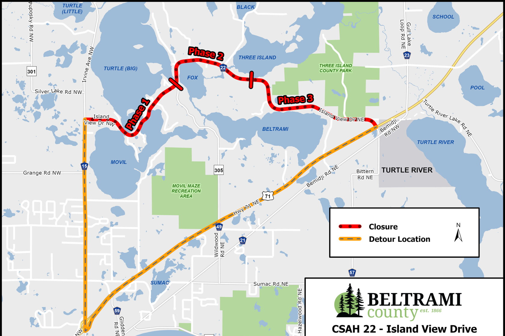 Csah Closures, detours for CSAH 22, Highway 71 road projects start April 27 ...