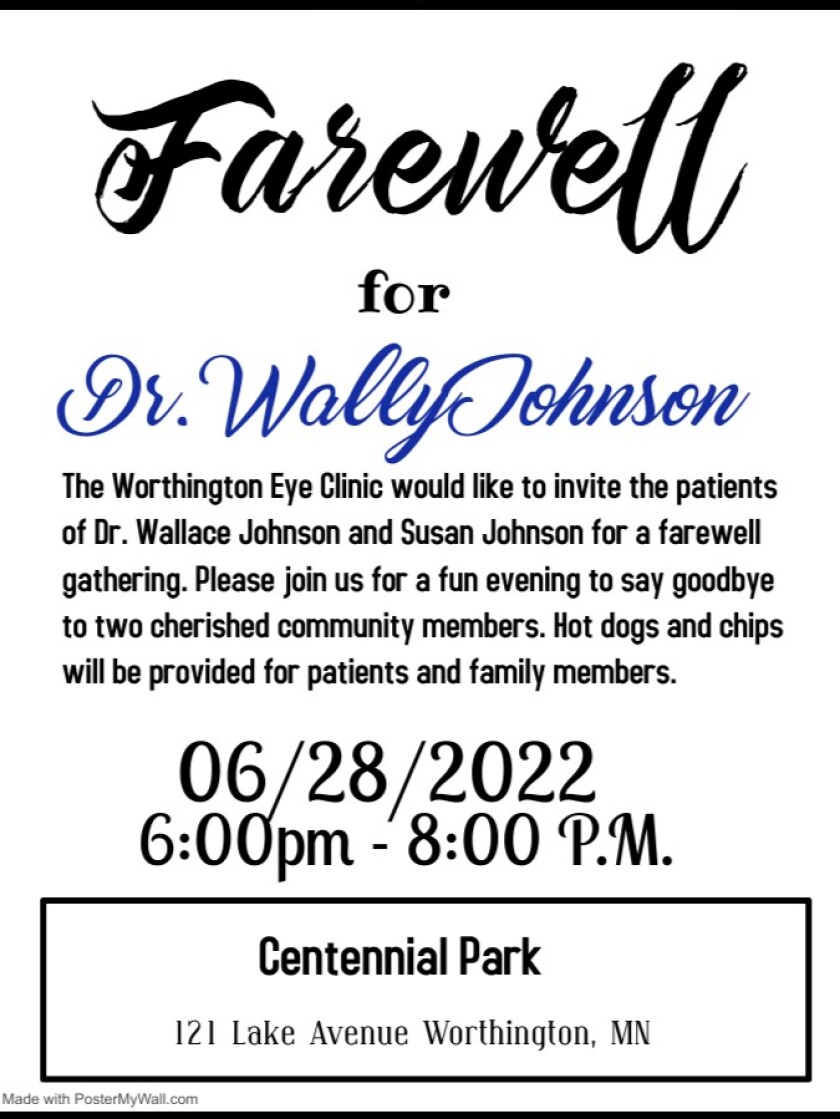Farewell For Dr. Wally Johnson The Globe News, weather, sports from
