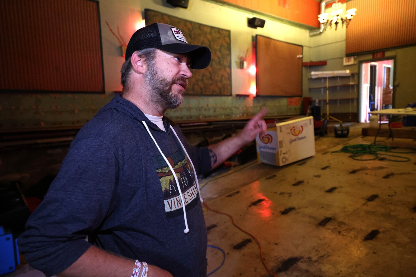 Man describes flood damage in theater