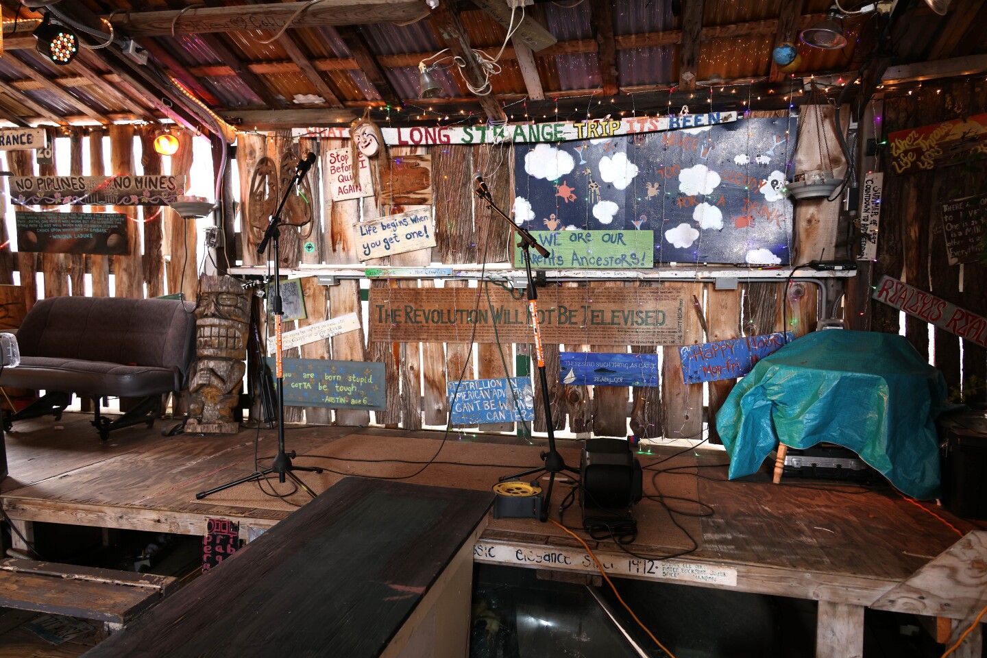 Performance stage in cafe