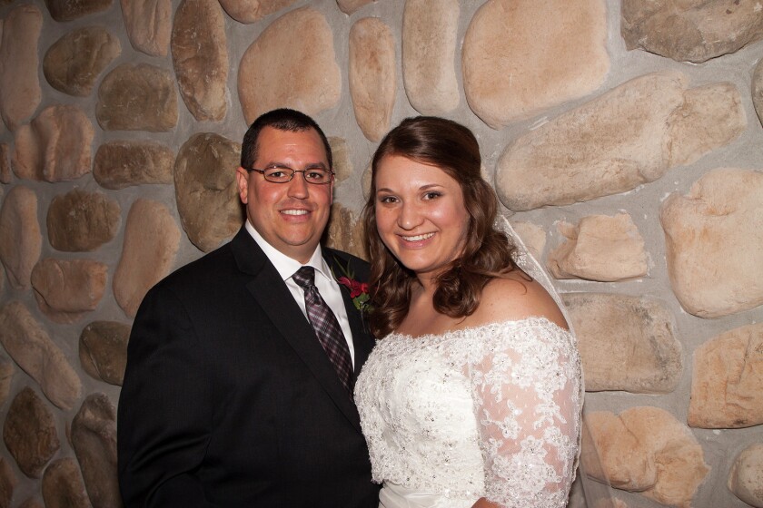 Antonino and Kendra (Larson) Tarara were married May 10, 2014, at Stoney Creek Lodge in Onalaska, WI. Parents are Antonino and Debra Tarara of Roscoe, IL and Ken and Chris Larson of Pequot Lakes. The couple lives in Austin, where Antonino is the Band Program Director at Ellis Middle School for the Austin Public Schools and Kendra is the College Bookstore Coordinator for Riverland Community College.