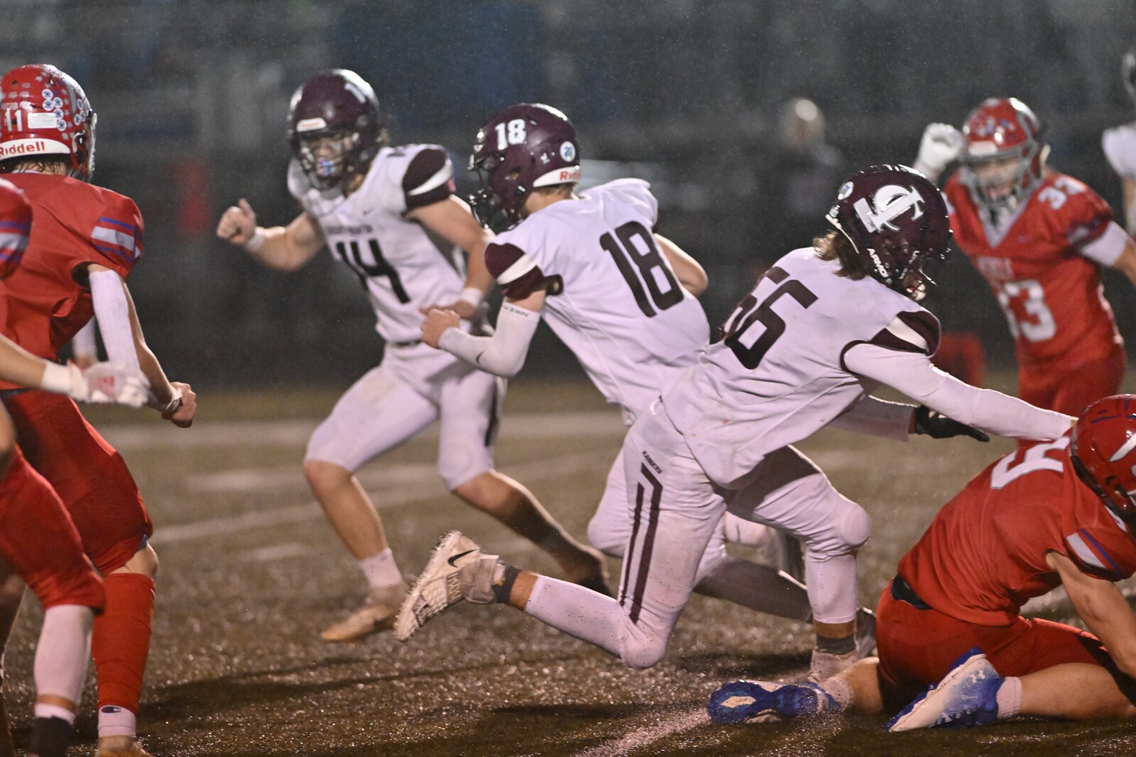 Crosby-Ironton Football vs. Moose lake Willow River and fans at the Section 7A game.