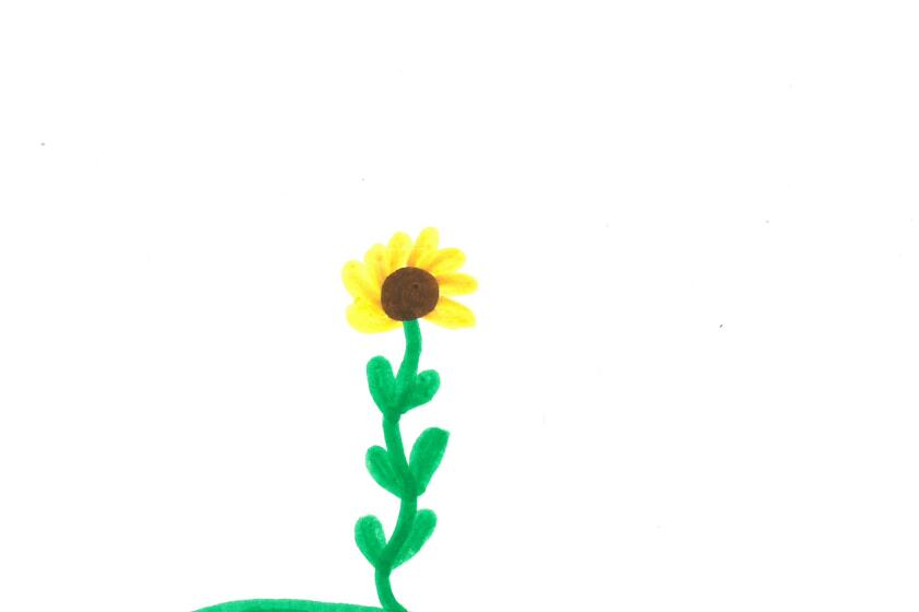 Solitary flower. Weather drawing by Sophia Stegner of Mrs. Narlock’s third grade class at Lowell Elementary School.