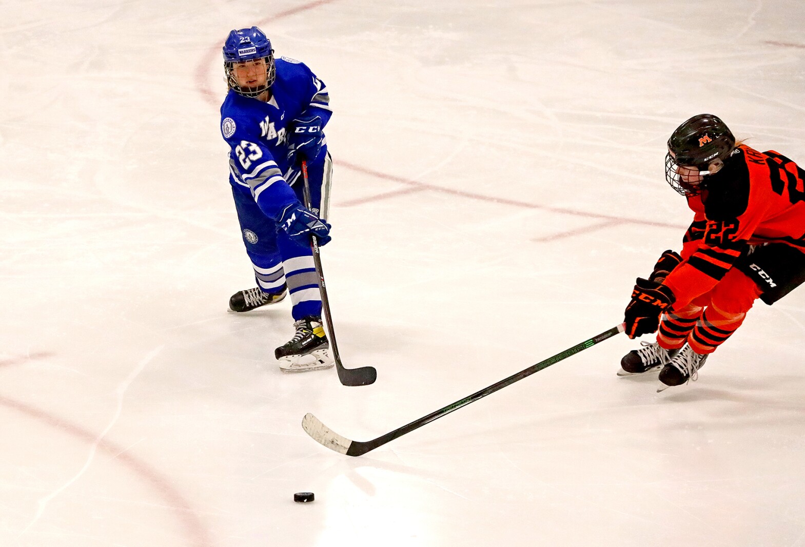 Brainerd/Little Falls girls hockey take on the Moorhead Spuds Thursday, Feb. 17, 2022, during the Section 8-2A Section Final in Fergus Falls.