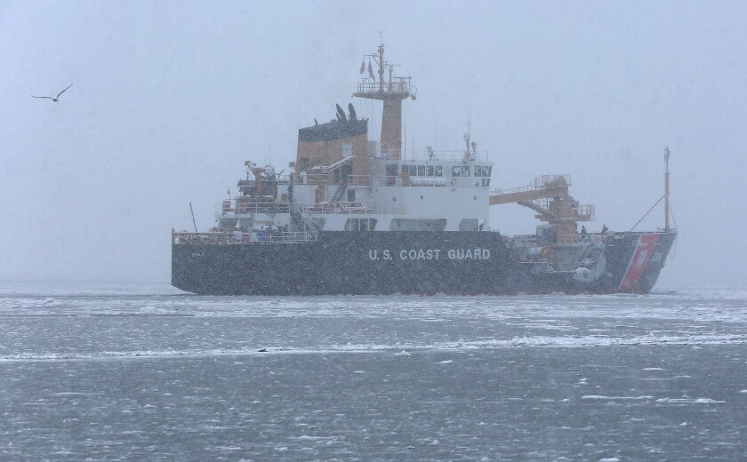 coast guard vessel travels on water