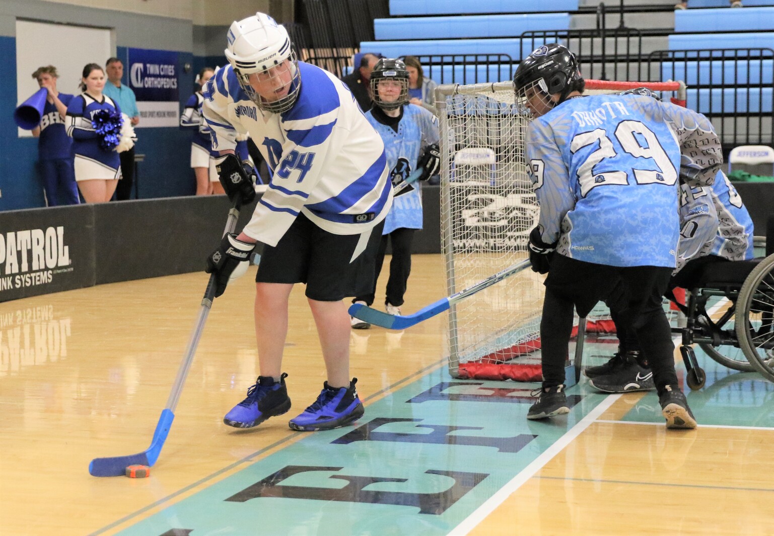 Brainerd vs Dakota United Saturday, March 19, 2022, during the adapted floor hockey state championship game at Bloomington Jefferson High School.