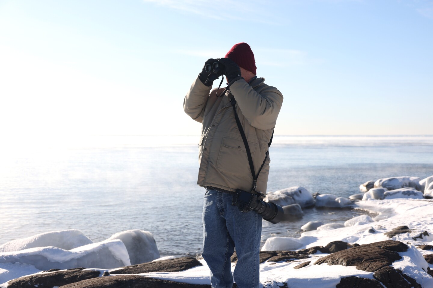 Photographer looks for birds