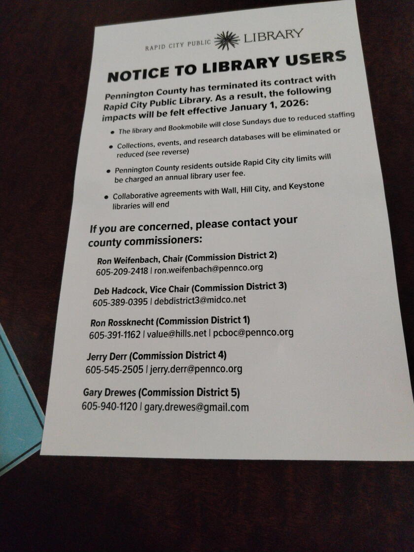 Library Handout Packet Rapid City Public Library warns patrons of impending cuts - Rapid City ...