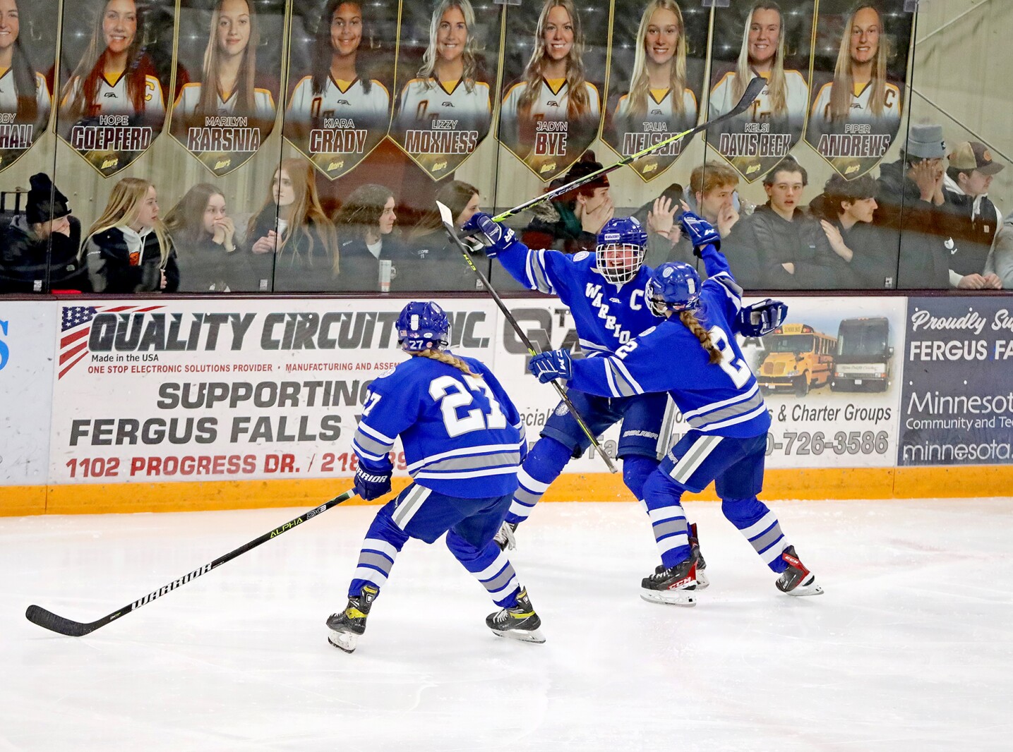Brainerd/Little Falls girls hockey take on the Moorhead Spuds Thursday, Feb. 17, 2022, during the Section 8-2A Section Final in Fergus Falls.