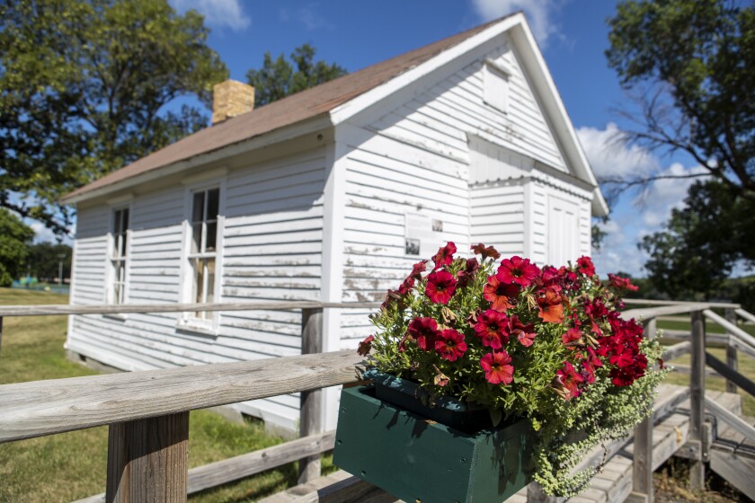 County School #18 sits on display outside the Kandiyohi County Historical Society main building on Thursday, July 28, 2022.