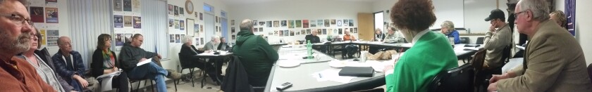 The Kitchigami Regional Library System board discusses Thursday the ongoing issue of whether to allow the Jessie F. Hallett Memorial Library in Crosby into the regional system. Chelsey Perkins/Brainerd Dispatch