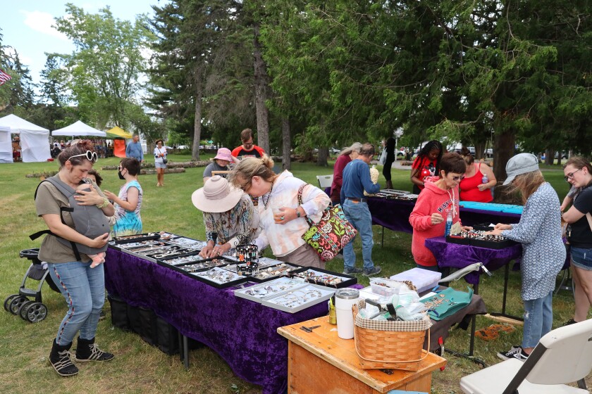 People enjoy Arts in the Park.