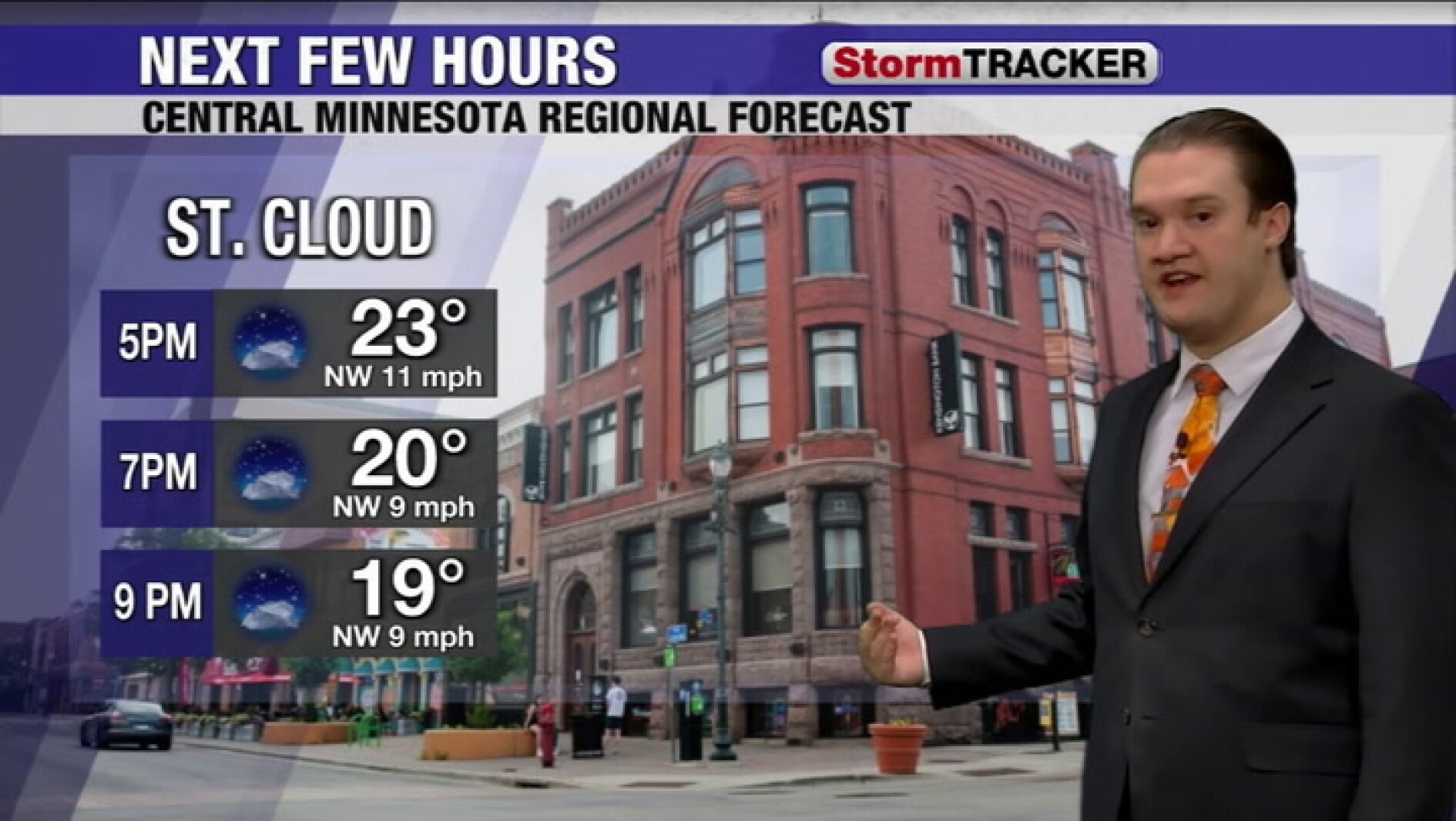 Calm conditions tonight, and timing out the next chance for snow across central Minnesota