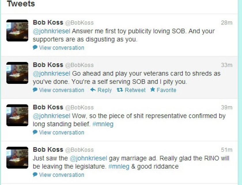 Koss tweets (Warning: Profanity not censored)