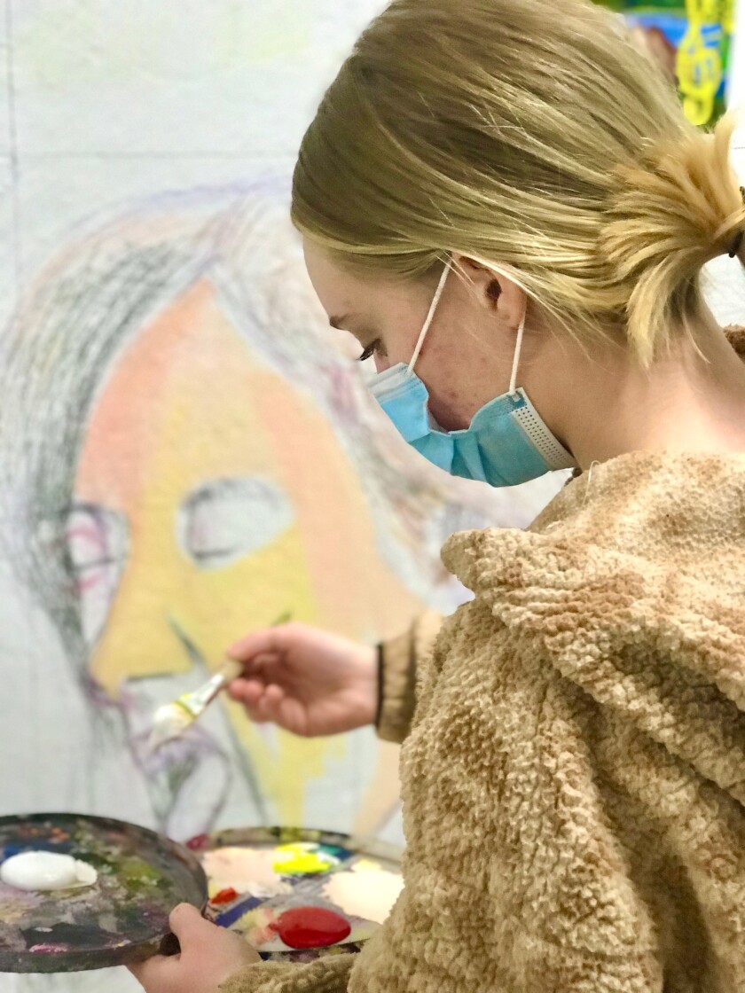 Moose Lake student paints mural 2