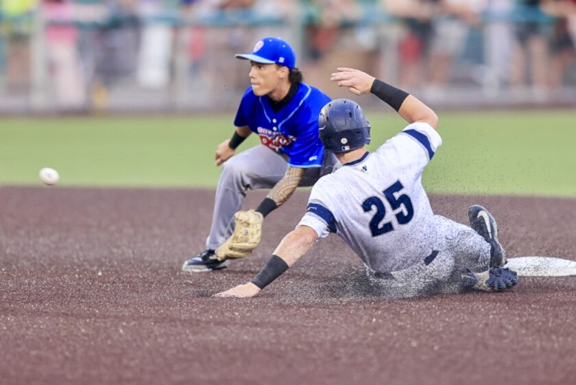 college men play baseball