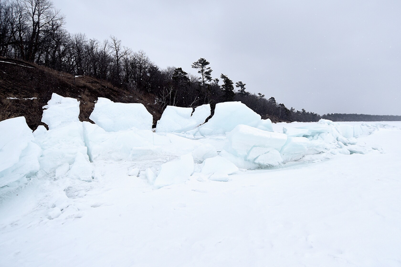 Under pressure: Ice ridges form as Lake Bemidji's ice sheet pushes up ...