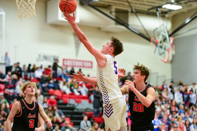 Player goes up for layup