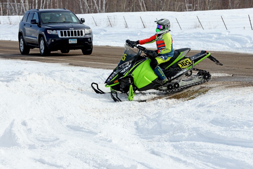 Snowmobile racing.
