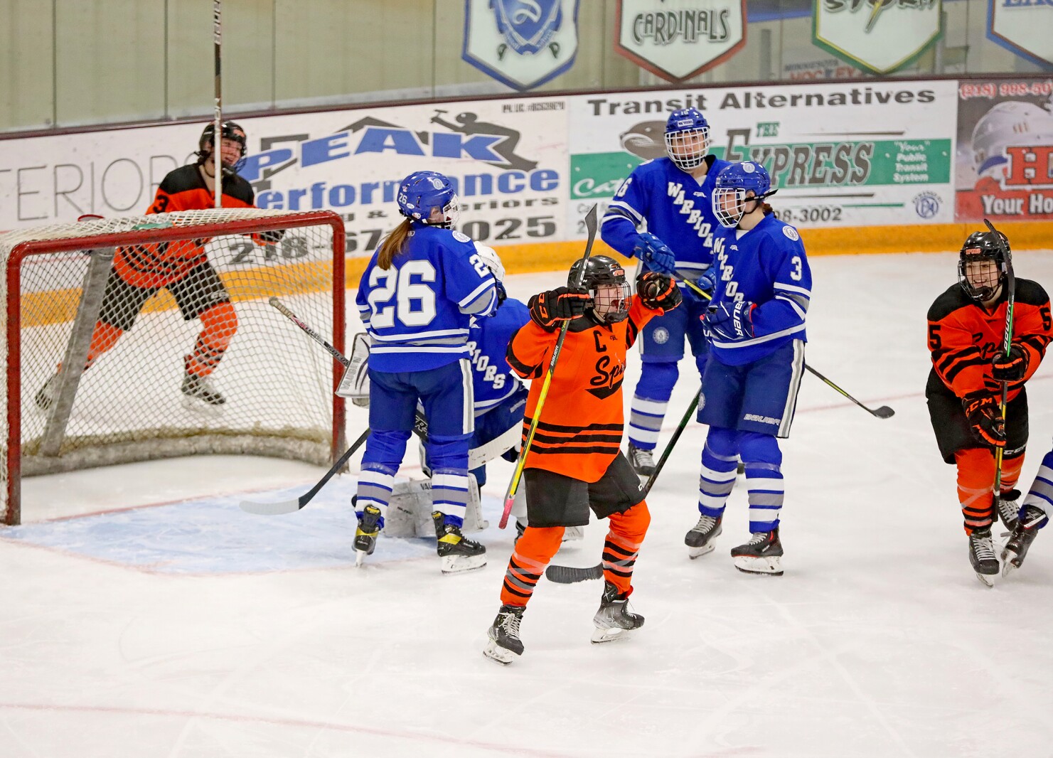 Brainerd/Little Falls girls hockey take on the Moorhead Spuds Thursday, Feb. 17, 2022, during the Section 8-2A Section Final in Fergus Falls.
