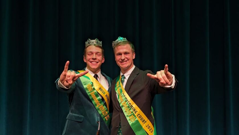 North Dakota State University's 2023 Homecoming royalty, Zachary Quirk and Connor Dilse.jpg
