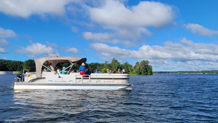 StewardShip embarks from bay at Cross Lake Recreation Area.png