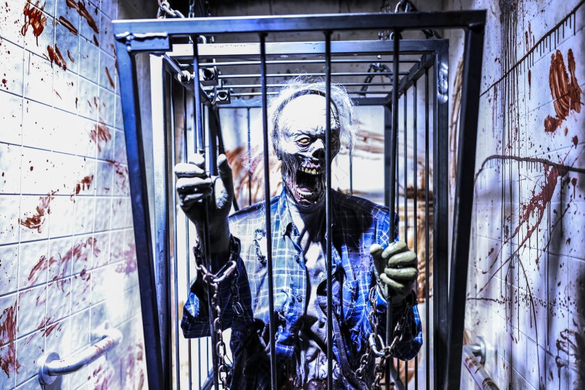 actors perform at haunted ship