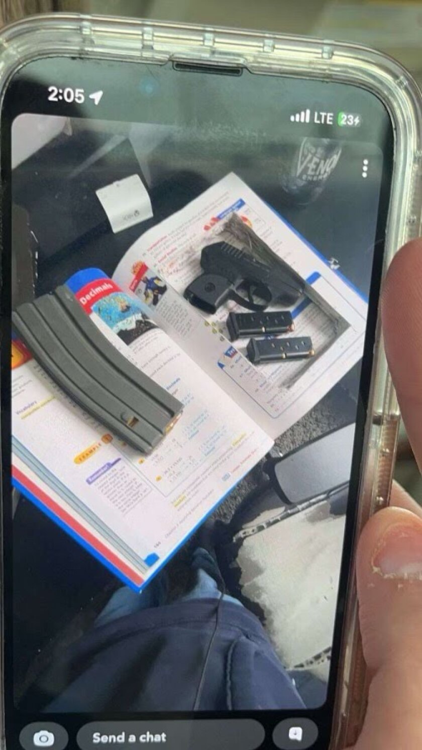 A screenshot of a Snapchat photo allegedly sent on Jan. 21, 2024, by a 10th grade student at Wadena-Deer Creek Middle/High School to another 10th grader from an interracial Wadena family resulted in canceled classes in the district on Jan. 22.