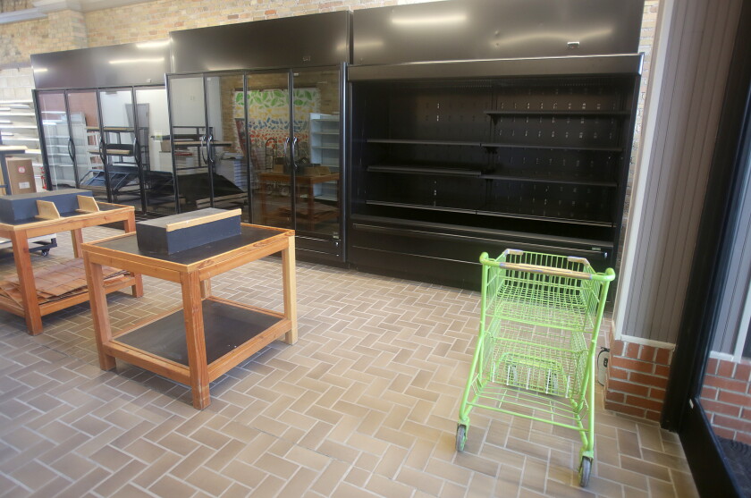 The interior of a new grocery store before it opens.