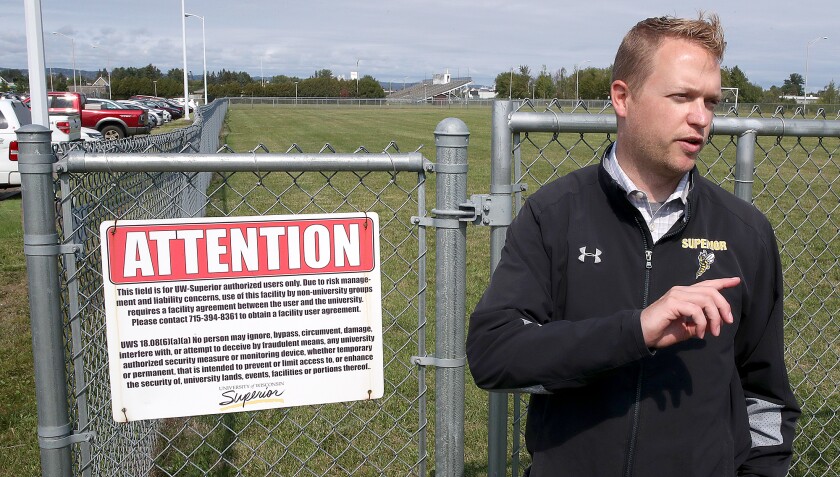 UW-Superior Director of Athletics NIck Bursik talks about the new stadium slated to be constructed outside of the Marcovich Wellness Center