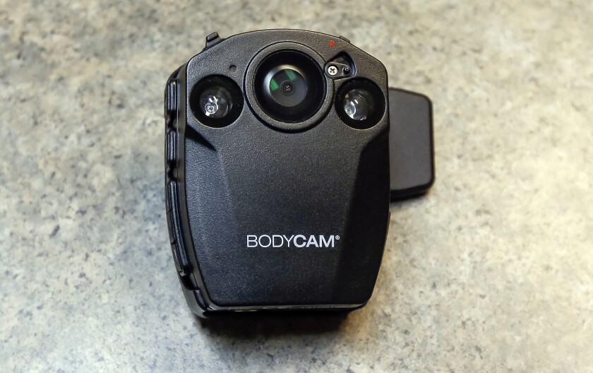 A body cam purchased by the Mitchell Police Division is pictured in this 2015 photo. After three years of using the cameras, the Mitchell Police Division is having to replace the cameras. (Republic file photo)