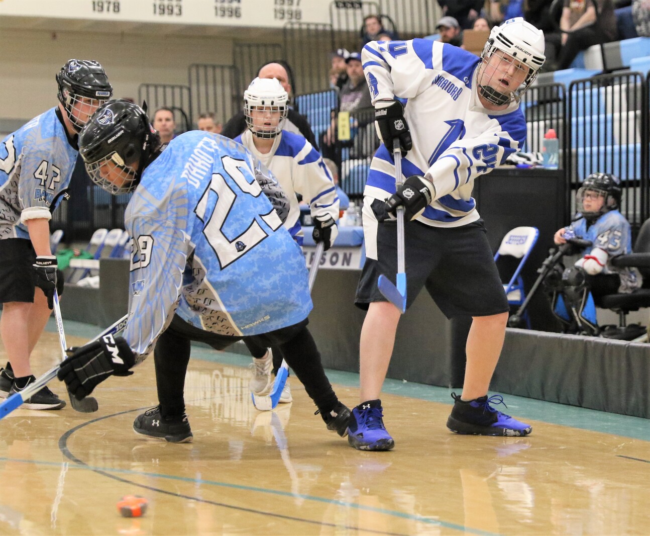 Brainerd vs Dakota United Saturday, March 19, 2022, during the adapted floor hockey state championship game at Bloomington Jefferson High School.