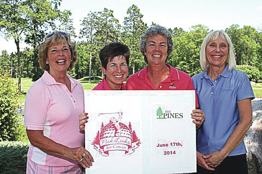 Finishing first at the Marsh Golf Course at the Pink Links for Cancer tournament on June 17 was the team of Nancy Schmidt, left, Pam Musielewicz, Rox Thompson and Pat Kline. Submitted Photo