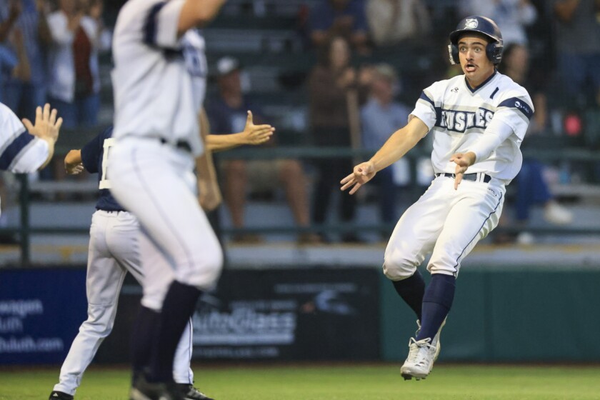 college men play baseball