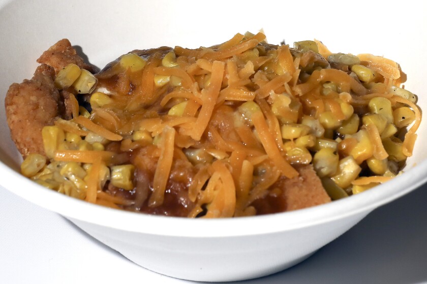 Food in a bowl.