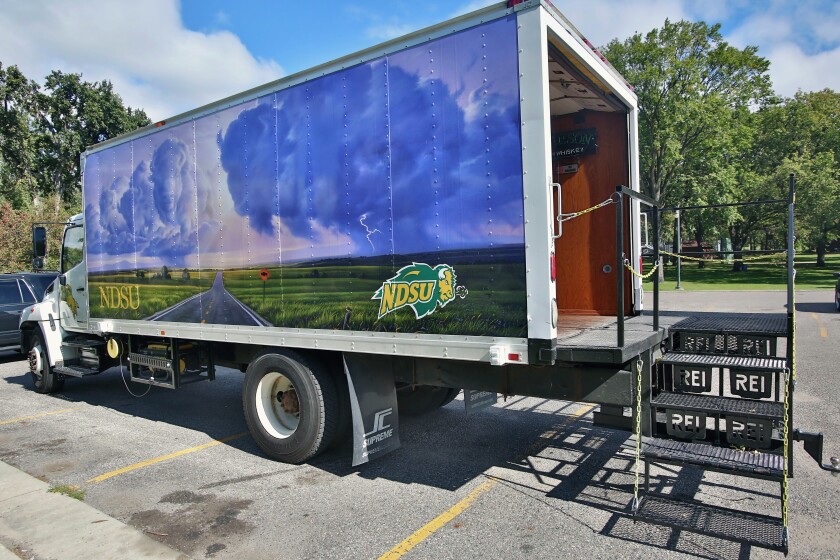 Exterior view of the Champions Tailgating crew truck.David Samson / The Forum