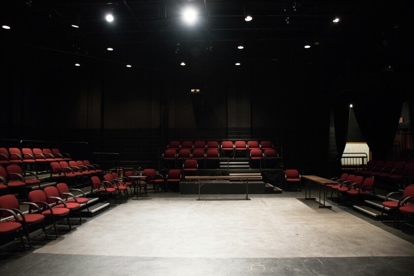 The cast of Theatre B's "Equivocation" features Shea Hittman, David Wintersteen (director), Jacob Hartje, Carrie Wintersteen, Mic Reid, Missy Teeters and Matthew Collie, who plays Shakespeare. W. Scott Olsen / Special to The Forum