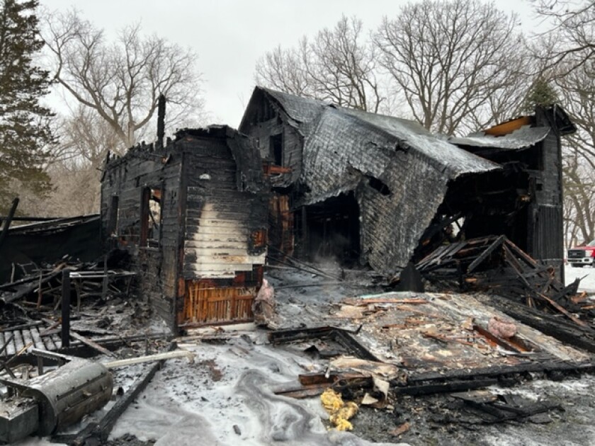 Home destroyed by fire in Colfax Township, New London March 5, 2022