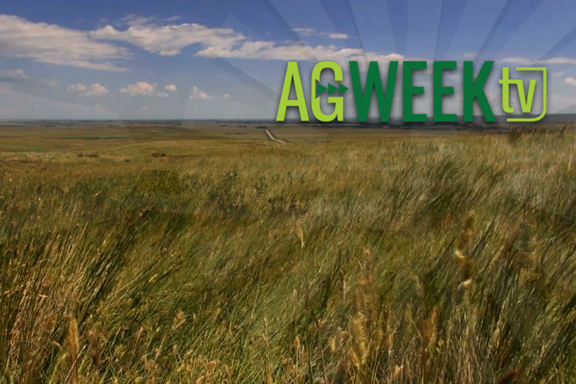 AgweekTV logo over green / tan field