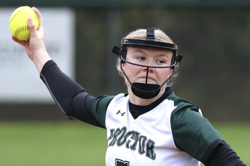 Softball action.