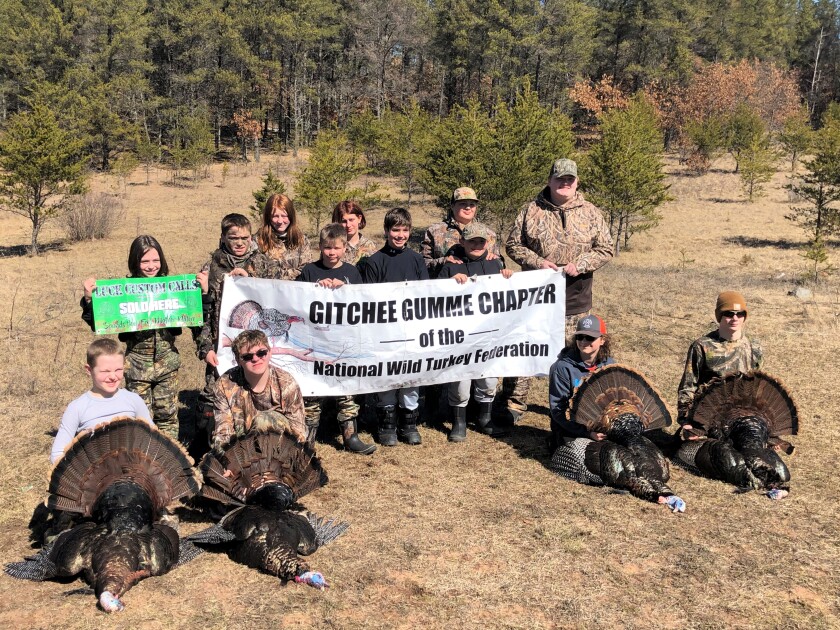 group of youth turkey hunters