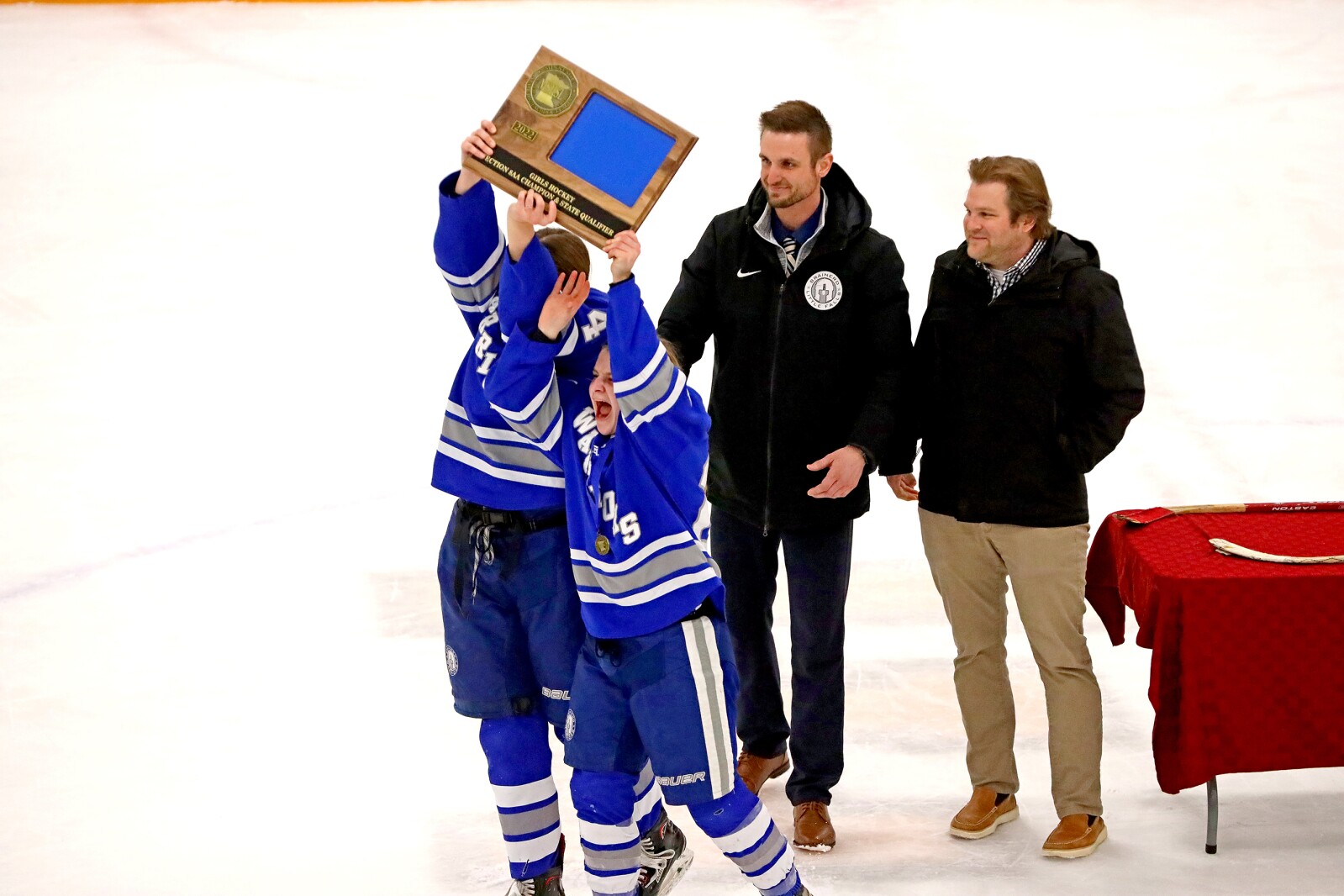 Brainerd/Little Falls girls hockey take on the Moorhead Spuds Thursday, Feb. 17, 2022, during the Section 8-2A Section Final in Fergus Falls.